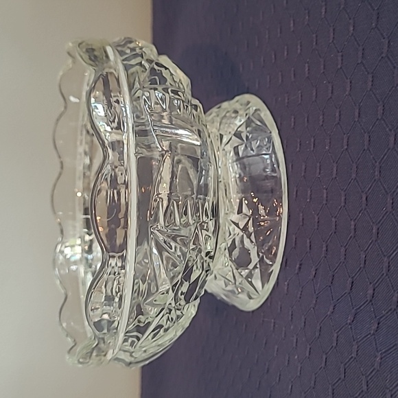 Indiana Glass "Stars and Bars" Clear 2-Pc. Fairy Lamp/Light (Courting Lamp) - Picture 4 of 8